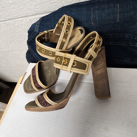 Miu Miu Green Canvas Ankle Strap Sandals Olive size 39 - Picture 8 of 16